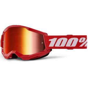Motokross prillid 100% STRATA 2 Uus punane (punane plexi)
