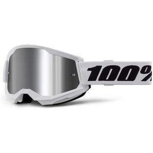 Motokross prillid 100% STRATA 2 Uus valge (hõbedane plexi)