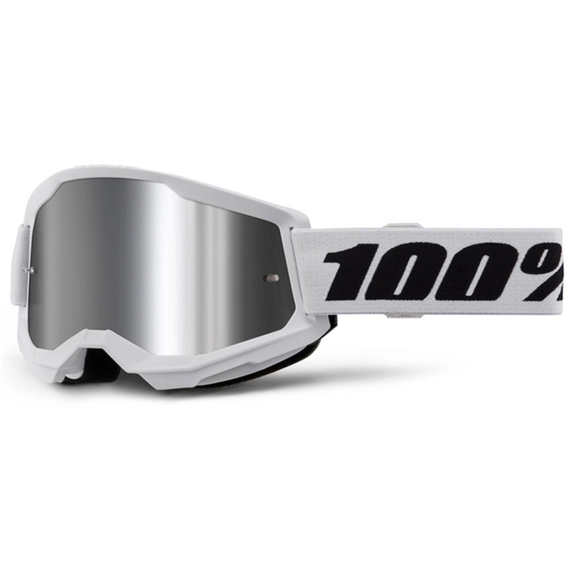 Motokross prillid 100% STRATA 2 Uus valge (hõbedane plexi)
