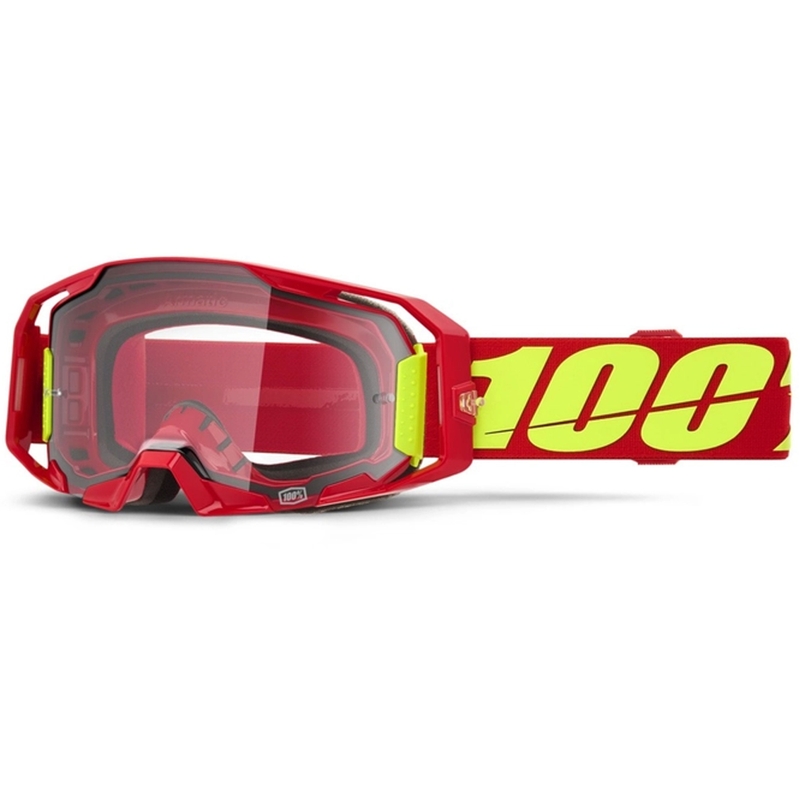 Motokrossiprillid 100% ARmatic punane läbipaistva pleksiga