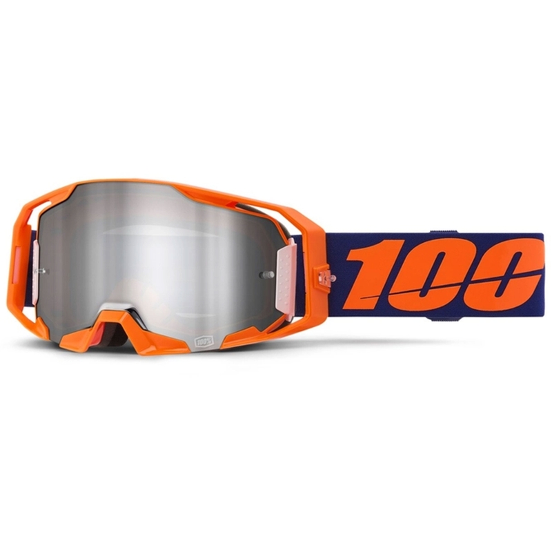 100% ARmatic Neonoranž motokrossprillid hõbedase peegelplekiga.