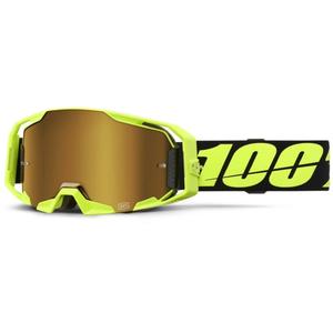 Motokross prillid 100% ARmatic Neon kollane kuldse tõelise pleksiga