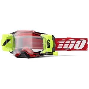Motokross prillid 100% - USA Armega Forecast punane (läbipaistev klaas)