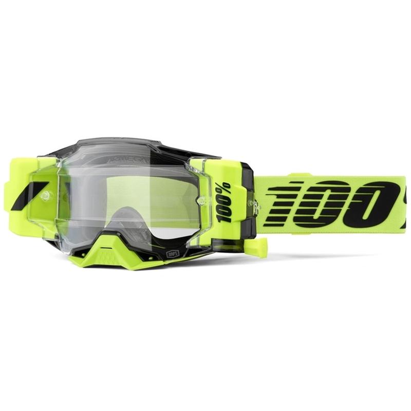 Motokross prillid 100% - USA Armega Forecast fluo roheline (läbipaistev klaas)