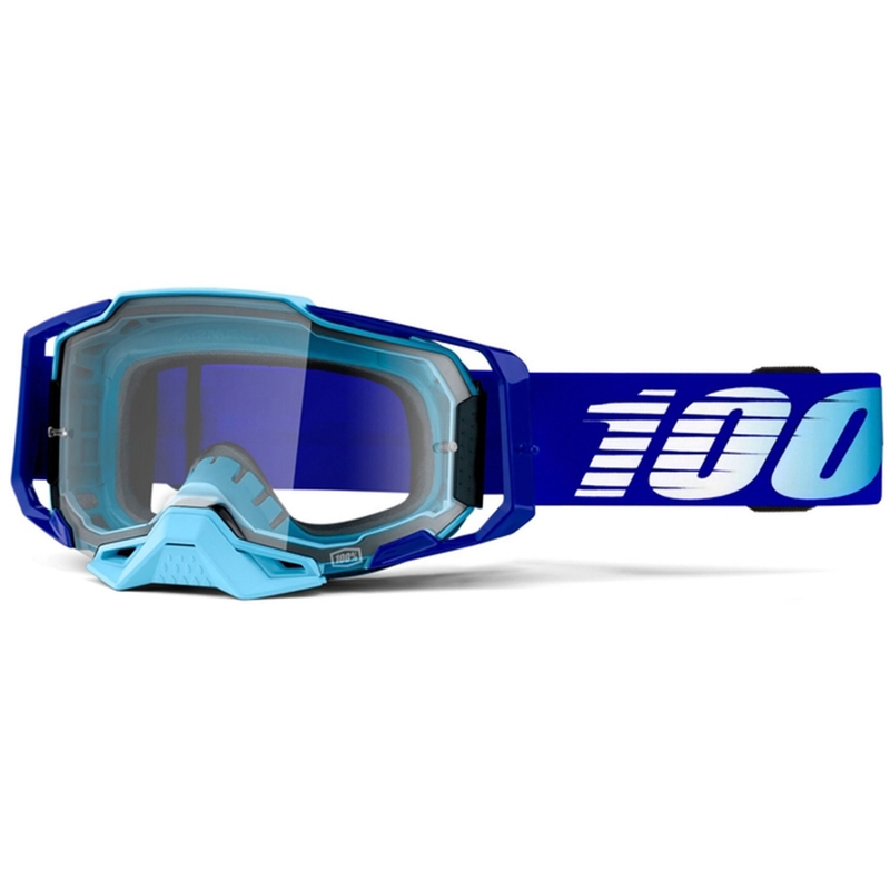 Motokross prillid 100% ARMEGA Royal blue (läbipaistev pleks)