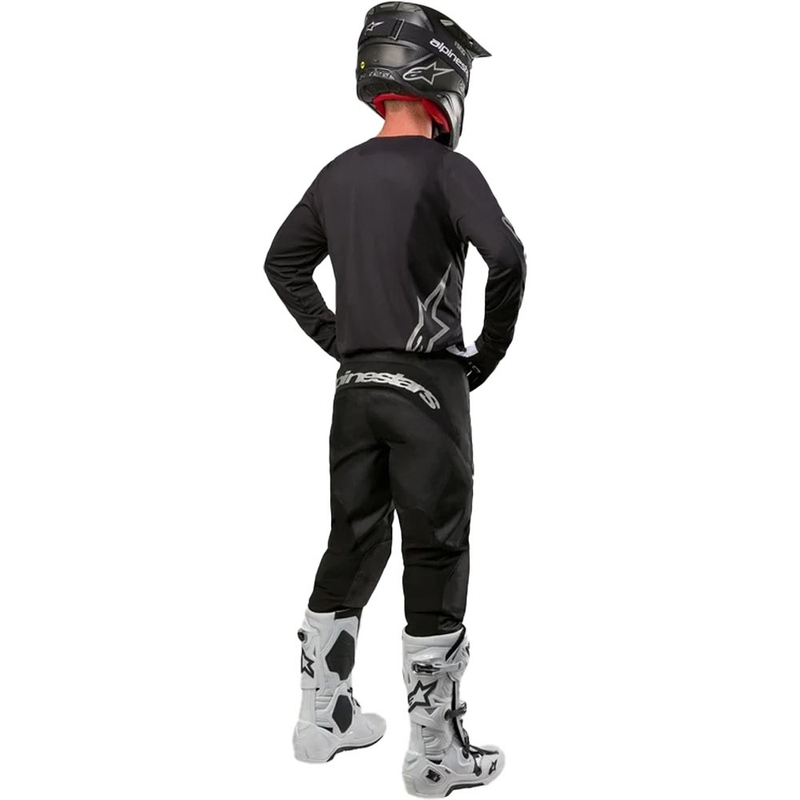 Alpinestars Fluid Graphite Motokross püksid must ja hõbedane