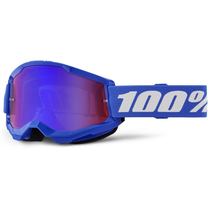 Laste motokrossiprillid 100% STRATA 2 sinine punane-sinine plexi