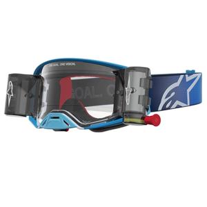 Alpinestars Supertech ROLL-OFF motokrossiprillid sini-hõbedased läbipaistva pleksiklaasiga