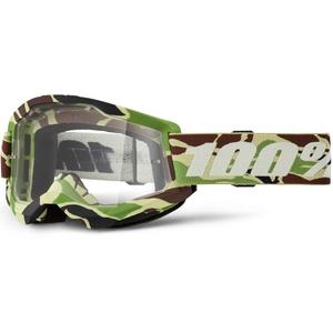 Motokross prillid 100% STRATA 2 New War Camo roheline (läbipaistev plexi)