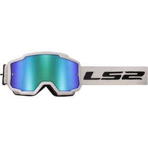 LS2 Charger H-V motokrossiprillid valged rohelise iriidiumpleksiga