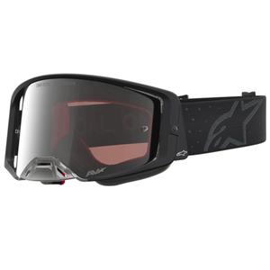Alpinestars Supertech Cloak motokrossiprillid mustad peegli ja hõbedase pleksiklaasiga