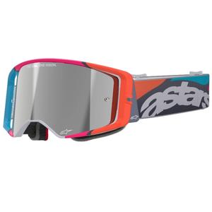 Alpinestars Supertech Stream motokrossiprillid halli-multivärvilised peegliga hõbedase läätsega