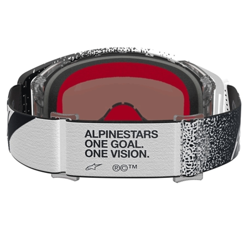 Alpinestars Supertech motokrossiprillid valge-must peegliga hõbedase pleksiklaasiga