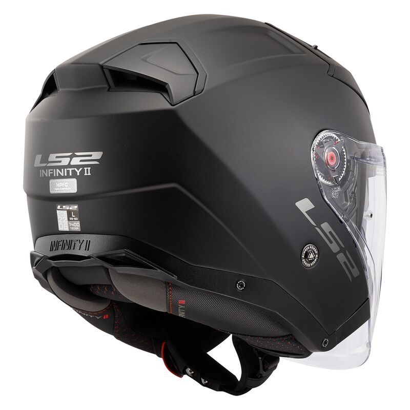 Avatud mootorratta kiiver LS2 OF603 Infinity II Solid Black Matte - II. kvaliteet