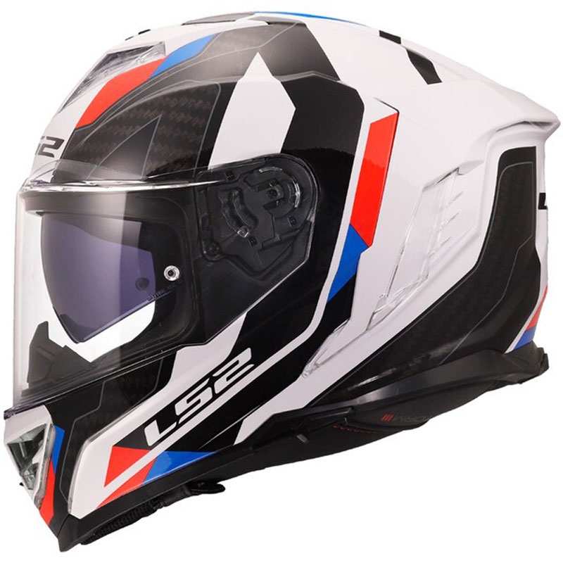 Täismaskiiver LS2 FF818 Storm III Sports läikiv valge-sinine-punane - II. kvaliteet