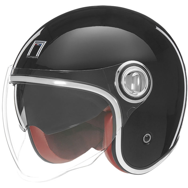 Avatud mootorratta kiiver NOX PREMIUM Heritage must - II. kvaliteet