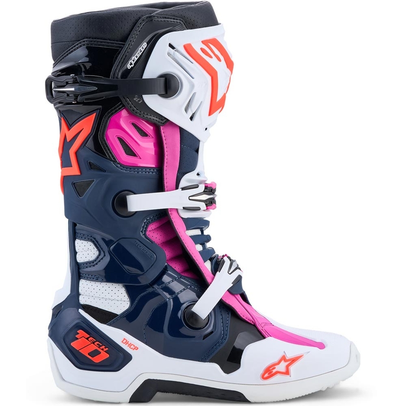 Alpinestars TECH 10 Superventileeritud krossisaapad tumesinine-valge-must-lilla