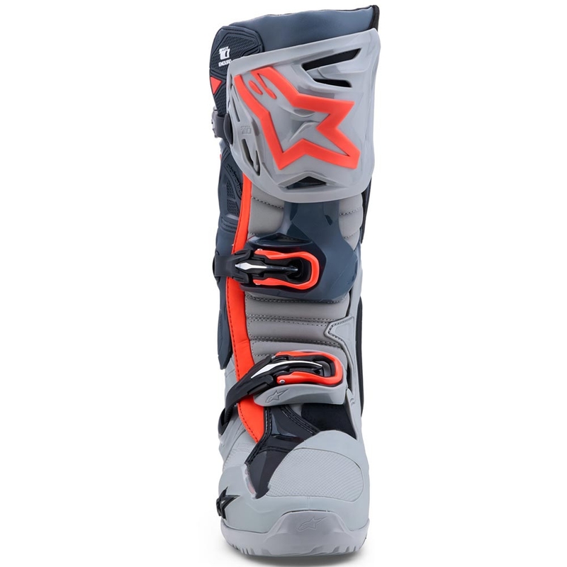Alpinestars Tech 10 Enduro mootorratta saapad hallid-tumehallid-fluorestseeruvad punased