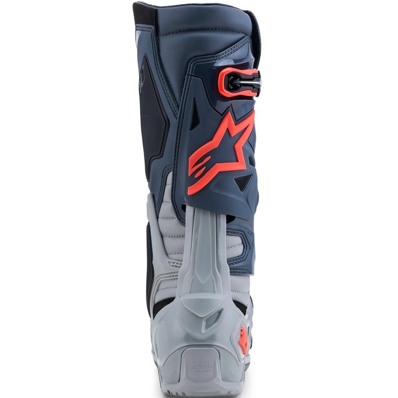 Alpinestars Tech 10 Enduro mootorratta saapad hallid-tumehallid-fluorestseeruvad punased