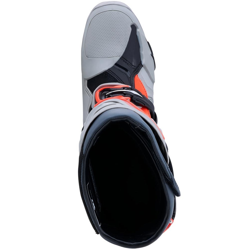 Alpinestars Tech 10 Enduro mootorratta saapad hallid-tumehallid-fluorestseeruvad punased
