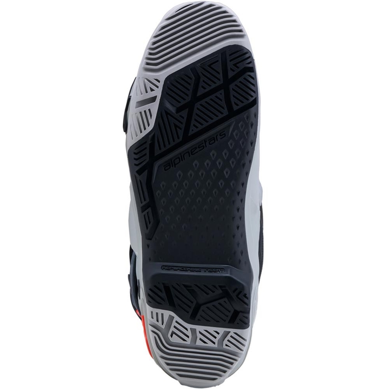Alpinestars Tech 10 Enduro mootorratta saapad hallid-tumehallid-fluorestseeruvad punased