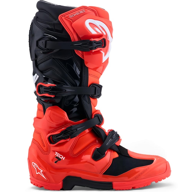 Alpinestars TECH 7 Enduro mootorratta saapad fluo puna-mustad