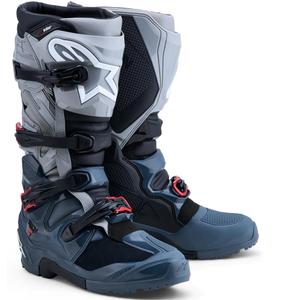 Alpinestars TECH 7 Enduro Drystar mootorrattasaapad tumehallid-helehallid-punased