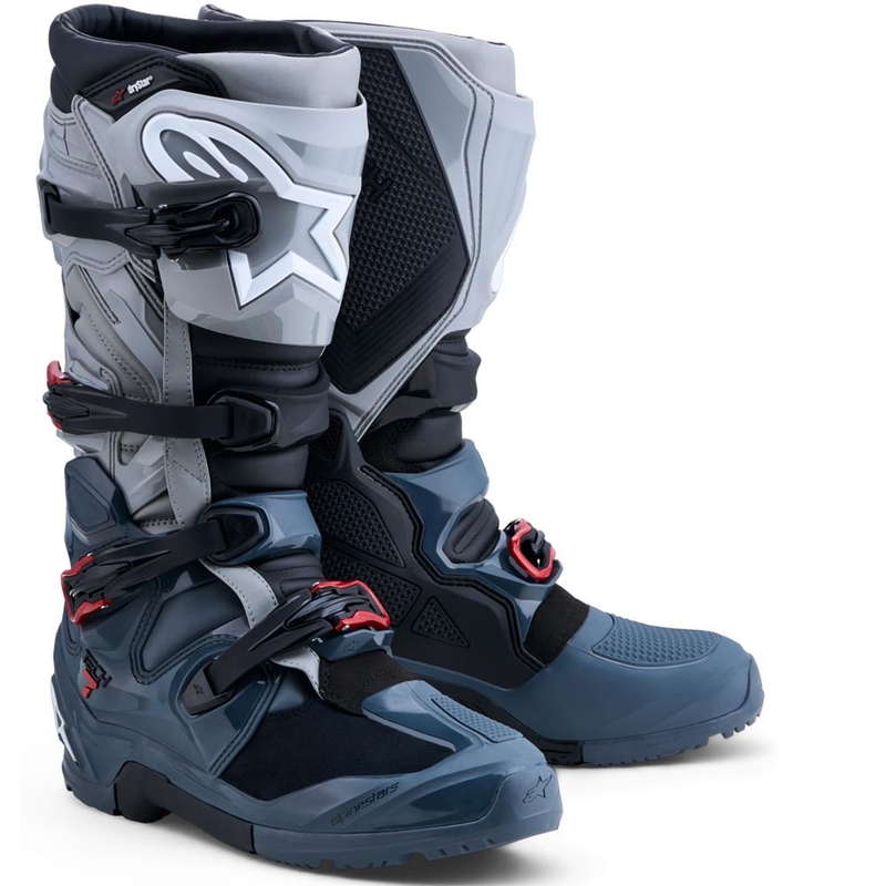 Alpinestars TECH 7 Enduro Drystar mootorrattasaapad tumehallid-helehallid-punased