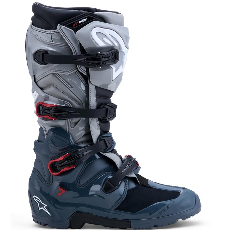 Alpinestars TECH 7 Enduro Drystar mootorrattasaapad tumehallid-helehallid-punased