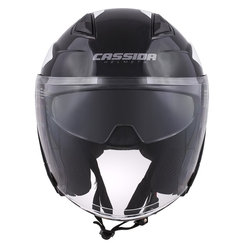 Cassida Jet Tech Corso Open mootorratta kiiver must ja valge