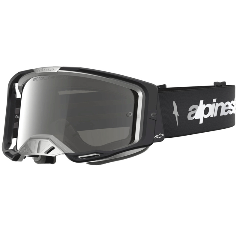 Alpinestars Vision 8 Amber motokrossiprillid must-hõbedane