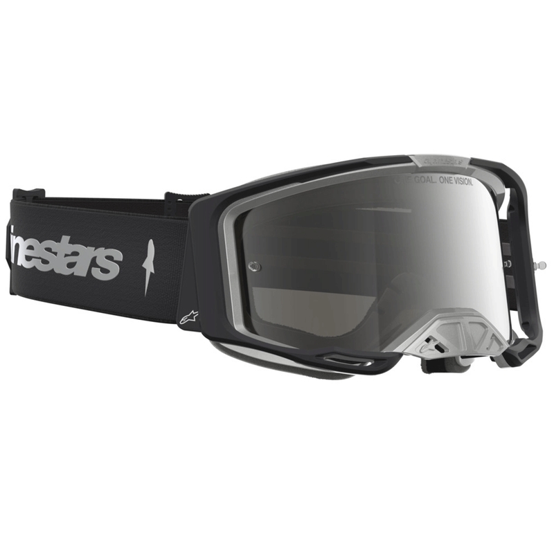 Alpinestars Vision 8 Amber motokrossiprillid must-hõbedane