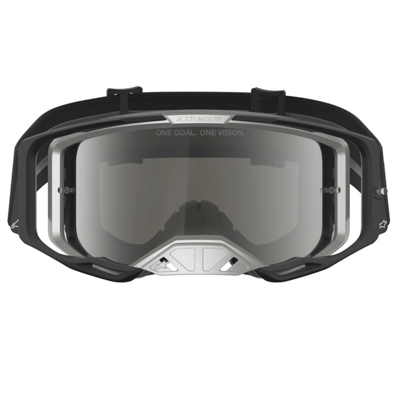 Alpinestars Vision 8 Amber motokrossiprillid must-hõbedane