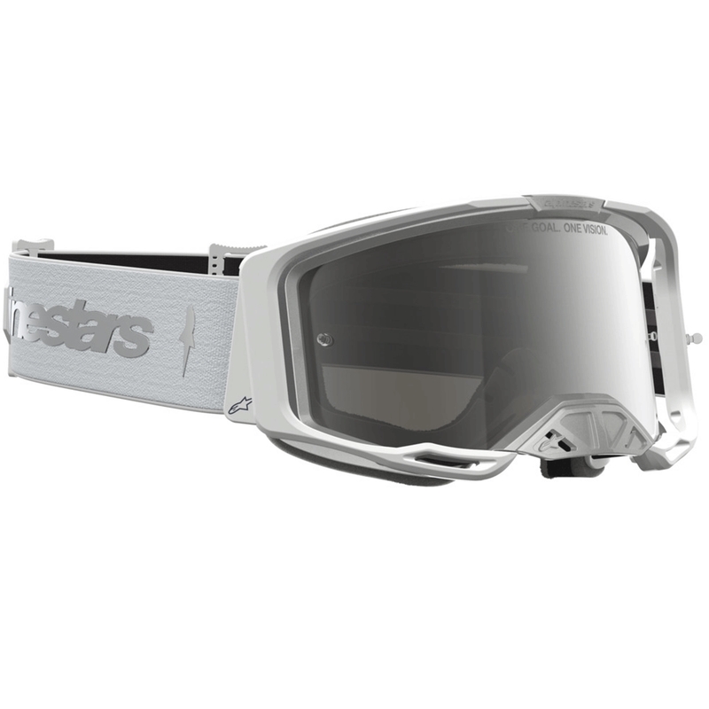 Alpinestars Vision 8 merevaigukollased valge-hõbedased motokrossiprillid