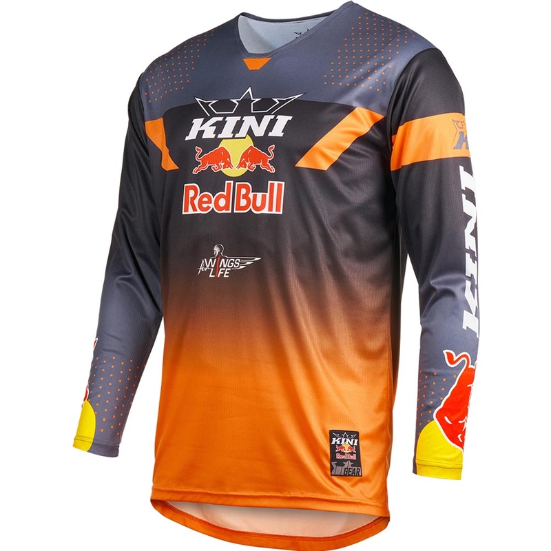 Motokrossi särk KINI Red Bull 2.0 MXC hall-oranž