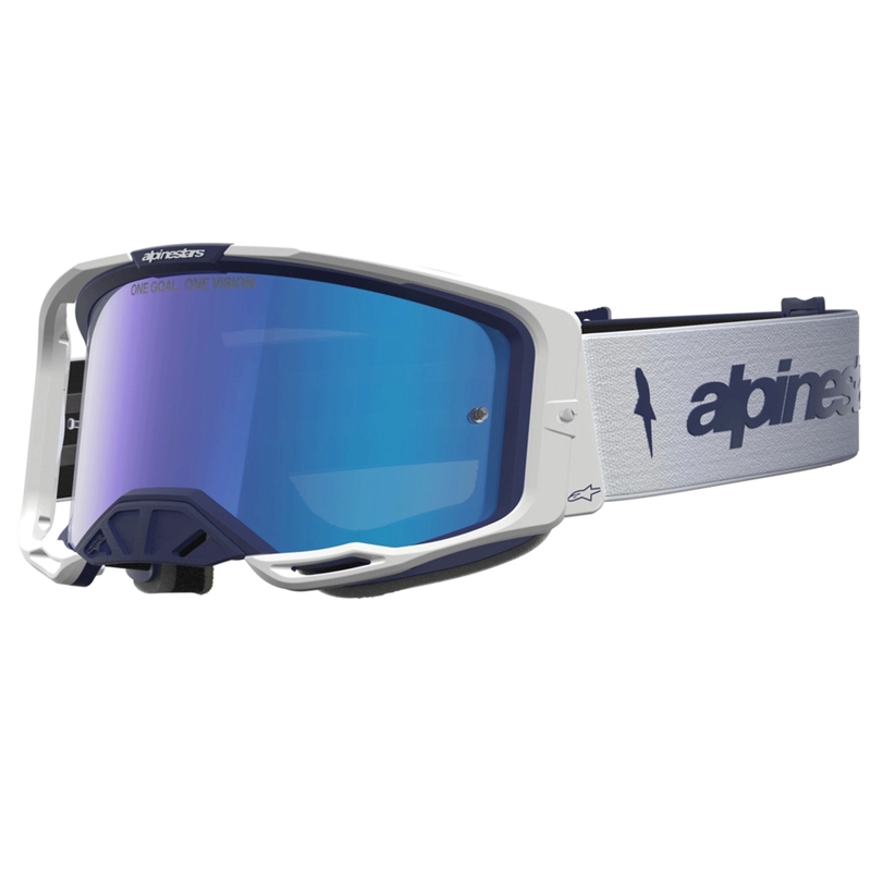 Alpinestars Vision 8 merevaigukollased sini-valged motokrossiprillid
