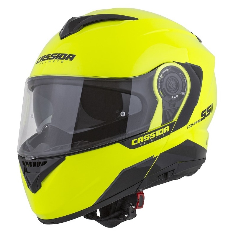 Vyklápěcí přilba na motorku Cassida Compress 2.0 Refraction černo-fluo žlutá