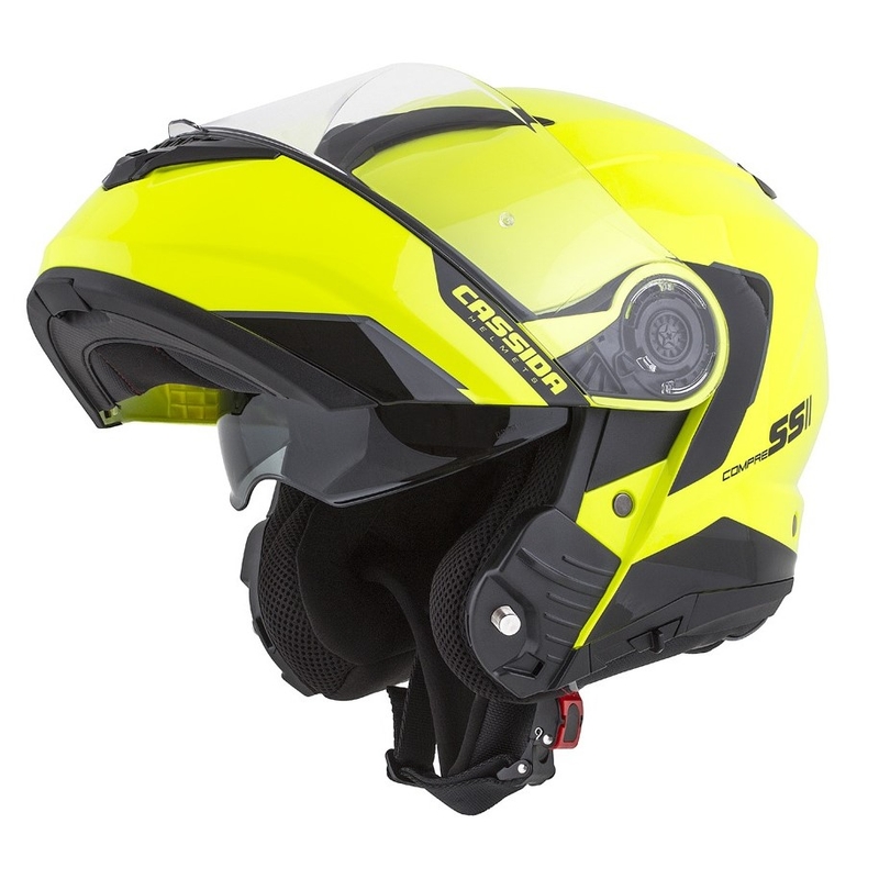 Vyklápěcí přilba na motorku Cassida Compress 2.0 Refraction černo-fluo žlutá