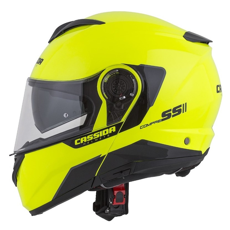 Vyklápěcí přilba na motorku Cassida Compress 2.0 Refraction černo-fluo žlutá