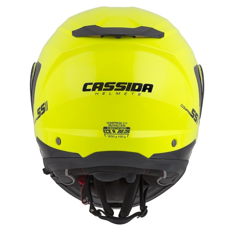 Vyklápěcí přilba na motorku Cassida Compress 2.0 Refraction černo-fluo žlutá