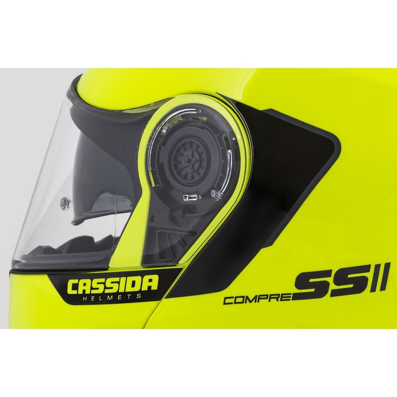 Vyklápěcí přilba na motorku Cassida Compress 2.0 Refraction černo-fluo žlutá