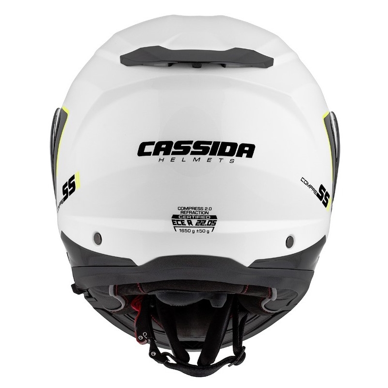 Cassida Compress 2.0 Refraction valge-must-fluo kollane mootorratta kiiver