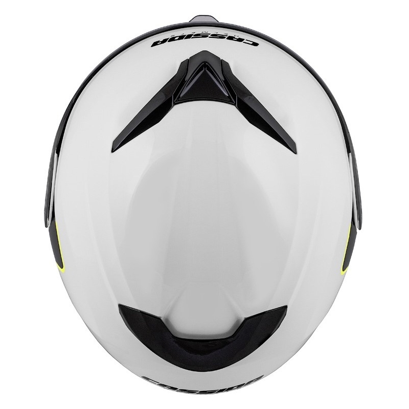 Cassida Compress 2.0 Refraction valge-must-fluo kollane mootorratta kiiver