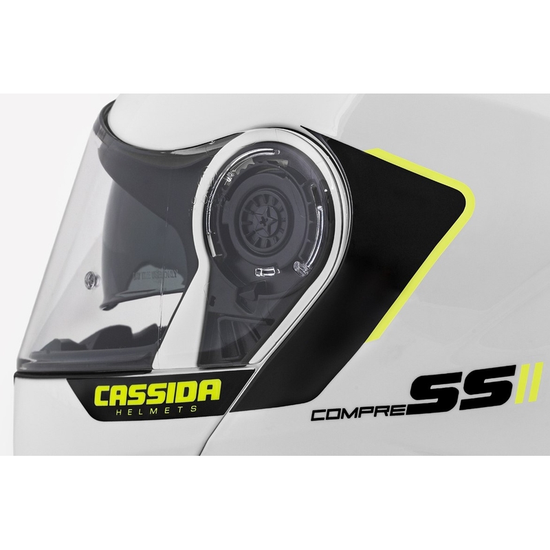 Cassida Compress 2.0 Refraction valge-must-fluo kollane mootorratta kiiver