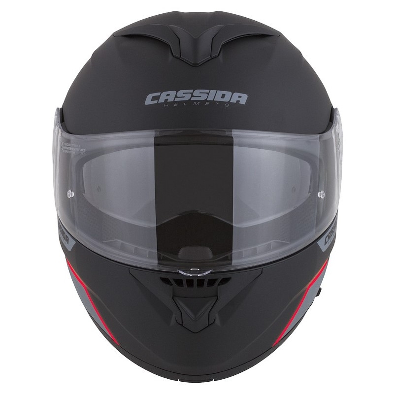 Vyklápěcí přilba na motorku Cassida Compress 2.0 Refraction černo-šedo-červená