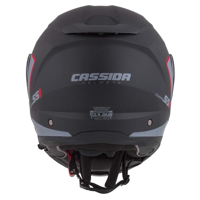 Vyklápěcí přilba na motorku Cassida Compress 2.0 Refraction černo-šedo-červená