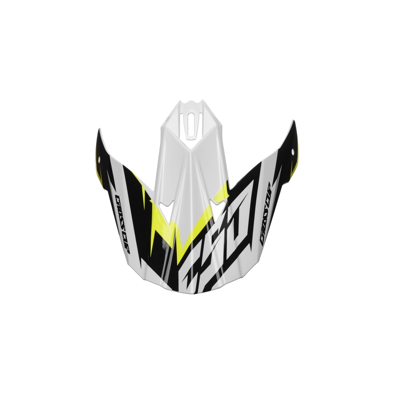 Cassida Cross Cup Two kiivri visiir must-valge-hall-fluo kollane
