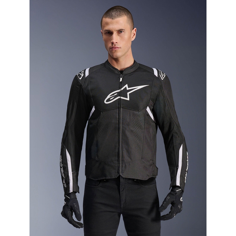 Alpinestars T-SPS Air V2 must-valge mootorrattajope