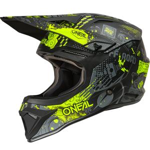 Motokrossi kiiver O´Neal 1SRS erksavärviline matt must-fluorestseeriv kollane