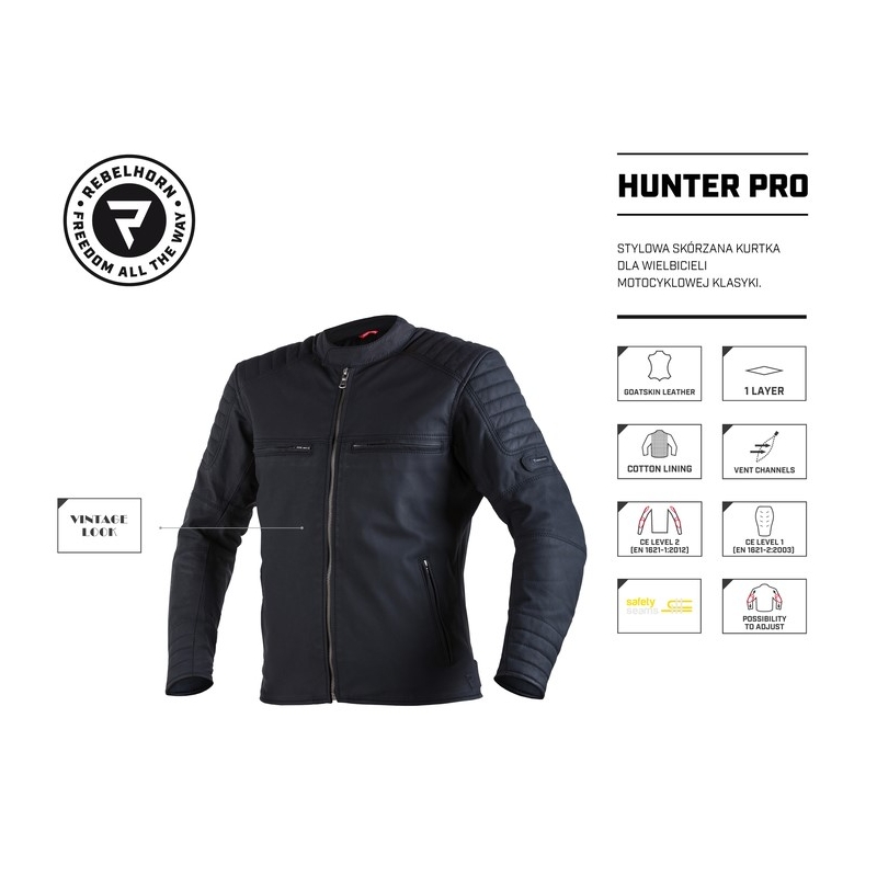 Bunda na motorku Rebelhorn Hunter Pro černá výprodej
